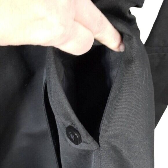 Söia & Kyo Short Trench Coat Black XS DoubleBreast Convertible Collar Lined - Picture 3 of 12